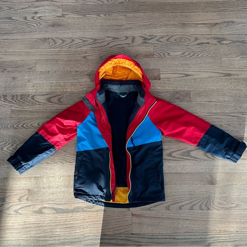 L.L. Bean Kids 3-in-1 Weather Resistant Light Jacket (with Zip-Out Fleece Liner)
